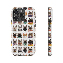 Load image into Gallery viewer, Funny Dressed Cat Portrait iPhone Case, Cute Feline Pattern Samsung Cover, Whimsical Kitten Print Mobile Case, Animal Lover Birthday Gift