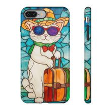 Load image into Gallery viewer, Stained Glass Cat Phone Case: Vacation Animal Design