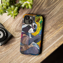Load image into Gallery viewer, Funny Raccoon Stained Glass Tough Phone Case: Animal Lover Gift