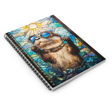 Load image into Gallery viewer, Cute Otter Spiral Notebook – Stained Glass Design, Ruled Line Journal