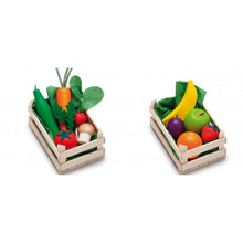 טען תמונה לגלריה, סט של 2 ארגזי מאכלים מעץ- פירות וירקות
