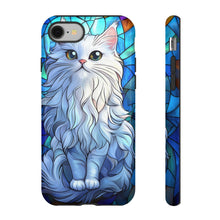 Load image into Gallery viewer, Stained Glass White Persian Cat Phone Case: Protective iPhone Cover
