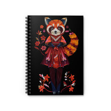Load image into Gallery viewer, Red Panda Kimono Spiral Notebook, Paper Quilling Style
