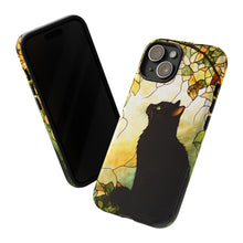 Load image into Gallery viewer, Black Cat Stained Glass Phone Case: Protective Pet Lover Gift
