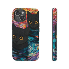 Load image into Gallery viewer, Stained Glass Black Cat Cubs Pool, Car Mom Gift, Ipone 17,16,15,Samsung phone cover, Google Pixel Phone Cover
