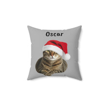 Load image into Gallery viewer, Cat Christmas Pillow, Personalized Holiday Cat Lover Gift, Gift For Cat Mom

