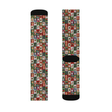 Load image into Gallery viewer, Patchwork Christmas Socks – Holiday Quilt Pattern Socks
