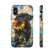 Load image into Gallery viewer, Black Pug Sunflower Tough Phone Case: Dog Lover Gift
