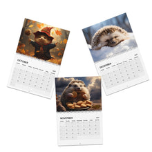 Load image into Gallery viewer, Hedgehog Calendar 2027, Cute Hedgehog Wall Calendar, Hedgehog Lover Gift, Woodland Animal Art
