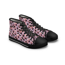Load image into Gallery viewer, Pink Pansy Pattern High Top Sneakers
