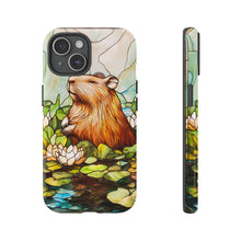 Load image into Gallery viewer, Capybara Stained Glass Phone Case: Protective Animal Cover
