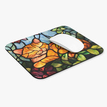 Load image into Gallery viewer, Stained Glass Ginger Cat Mouse Pad, Non-Slip Desk Accessory
