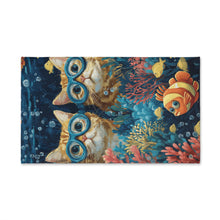 Load image into Gallery viewer, Underwater Cats with Goggles Hand Towel
