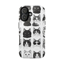 Load image into Gallery viewer, Black and White Cats Phone Case, Protective iPhone Cover
