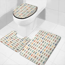 Load image into Gallery viewer, Colorful Fish Bathroom Rug Set, Fish Pattern Bathroom Set, Mat Non Slip Toilet Cover Set
