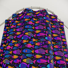 Load image into Gallery viewer, Colorful Patterned Fish Shower Curtain | Neon Tropical Aquarium
