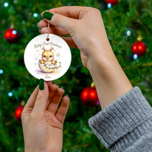 Load image into Gallery viewer, Baby's First Christmas Chick Ornament Ceramic Ornament, Personalized Gift For New Baby
