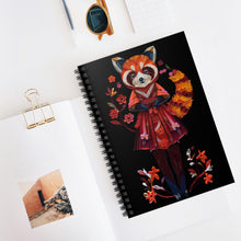 Load image into Gallery viewer, Red Panda Kimono Spiral Notebook, Paper Quilling Style
