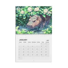 Load image into Gallery viewer, Hippo Calendar 2027, Funny Hippo Wall Calendar, Cute Hippo Art, Hippo Lover Gift
