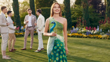Load image into Gallery viewer, Peacock Print One-Shoulder Dress
