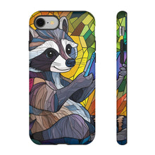 Load image into Gallery viewer, Funny Raccoon Stained Glass Tough Phone Case: Animal Lover Gift
