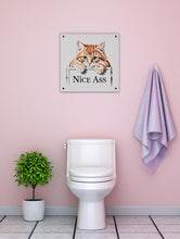 Load image into Gallery viewer, Funny Ginger Cat Acrylic Wall Art, Toilet Decor, Animal Lover Gift, Peeking Cat Decor
