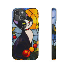 Load image into Gallery viewer, Stained Glass Cat Phone Case, Protective, Cat Lover Gift
