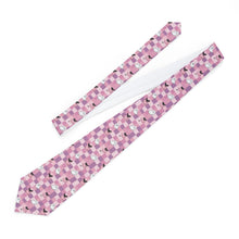 Load image into Gallery viewer, Pink Halloween Necktie – Ghost Checkered Pattern
