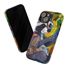 Load image into Gallery viewer, Funny Raccoon Stained Glass Tough Phone Case: Animal Lover Gift
