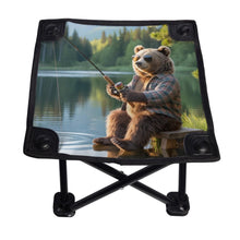 Load image into Gallery viewer, Bear Fishing Camping Stool, Foldable Outdoor Seat, Fisherman Gift, Cabin Camping Chair
