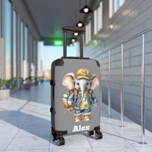 Load image into Gallery viewer, Personalized Kids Suitcase: Gray Elephant Design, Xmas Gift

