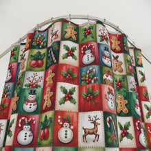 Load image into Gallery viewer, Christmas Patchwork Pattern Shower Curtain , Holiday Snowman Gingerbread Holly
