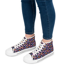 Load image into Gallery viewer, Women's Halloween High Top Sneakers – Chibi Bat &amp; Candy

