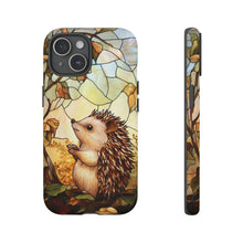 Load image into Gallery viewer, Stained Glass Hedgehog Phone Case, Animal Lover Gift
