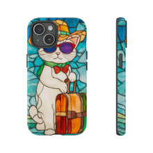 Load image into Gallery viewer, Stained Glass Cat Phone Case: Vacation Animal Design
