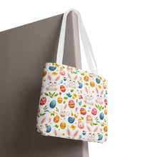 Load image into Gallery viewer, Whimsical Easter Tote Bag - Bunny &amp; Egg Design for Spring, Reusable Shopping Bag, Cute Gift for Easter Basket, Spring Decor, Eco-Friendly
