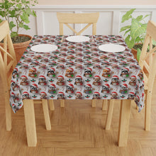 Load image into Gallery viewer, Christmas Tablecloth, Festive 3D Penguin, Fox, Raccoon Design
