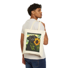 Load image into Gallery viewer, Black Pug Tote Bag, Stained Glass Sunflower Dog Bag, Gift for Pug Lover, Pug Mom Gift, Black Pug Gifts, Dog Lover Tote
