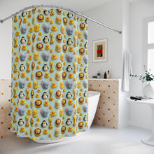 Load image into Gallery viewer, Whimsical Animal Shower Curtain – Playful Kids Bathroom Decor
