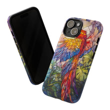 Load image into Gallery viewer, Stained Glass Parrot Tough Phone Case: Colorful Protective Cover
