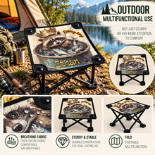 Load image into Gallery viewer, Raccoon Fishing King Folding Stool
