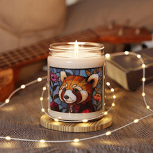 Load image into Gallery viewer, Red Panda Stained Glass Candle, Animal Lover Gift
