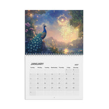 Load image into Gallery viewer, Peacock Calendar 2027, Colorful Peacock Wall Calendar, Peacock Lover Gift, Bird Lover Gift, Nature Calendar, Elegant Bird Decor
