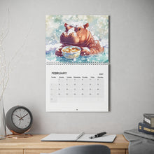 Load image into Gallery viewer, Hippo Calendar 2027, Funny Hippo Wall Calendar, Cute Hippo Art, Hippo Lover Gift
