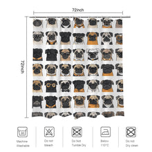 Load image into Gallery viewer, Pug Bathroom Set,Waterproof Shower Curtain &amp; Flannel Rugs
