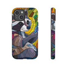Load image into Gallery viewer, Funny Raccoon Stained Glass Tough Phone Case: Animal Lover Gift
