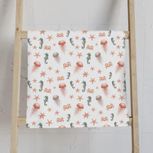 Load image into Gallery viewer, Watercolor Sea Creatures Hand Towel
