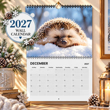 Load image into Gallery viewer, Hedgehog Calendar 2027, Cute Hedgehog Wall Calendar, Hedgehog Lover Gift, Woodland Animal Art
