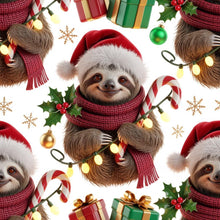 Load image into Gallery viewer, 3D Sloth Christmas Tablecloth, Festive Holiday Decor
