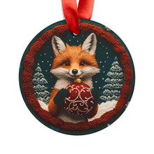 Load image into Gallery viewer, Fox Knitted Design Acrylic Ornament, Christmas Holiday Decor
